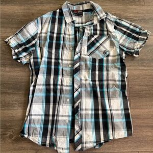 South Pole Plaid Button-Up Shirt